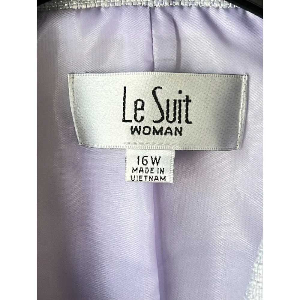 Le Suit 2-Piece Skirt Suit, English Garden Lilac, Detachable Flower, 16W